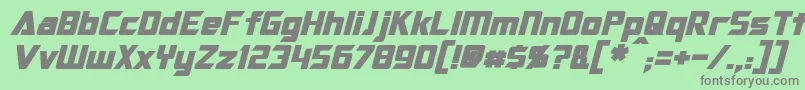 OptimusBoldItalic Font – Gray Fonts on Green Background