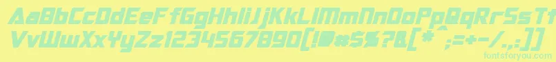 OptimusBoldItalic Font – Green Fonts on Yellow Background