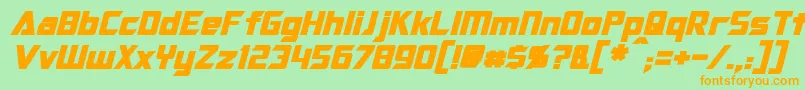 OptimusBoldItalic Font – Orange Fonts on Green Background