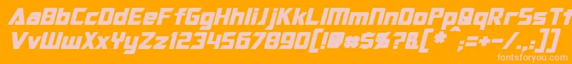 OptimusBoldItalic Font – Pink Fonts on Orange Background