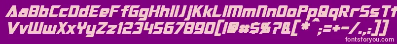 OptimusBoldItalic Font – Pink Fonts on Purple Background