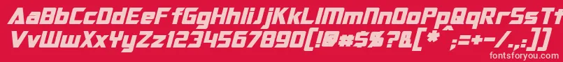 OptimusBoldItalic Font – Pink Fonts on Red Background