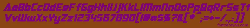 OptimusBoldItalic Font – Purple Fonts on Brown Background
