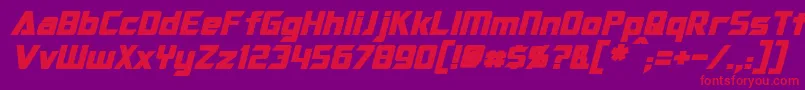 OptimusBoldItalic Font – Red Fonts on Purple Background