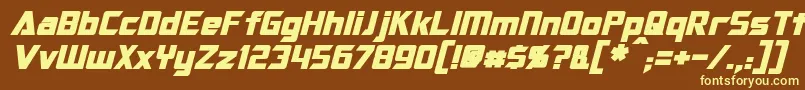 OptimusBoldItalic Font – Yellow Fonts on Brown Background
