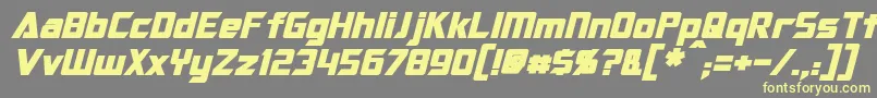 OptimusBoldItalic Font – Yellow Fonts on Gray Background