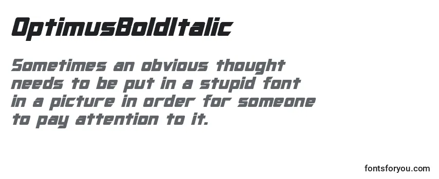 OptimusBoldItalic Font