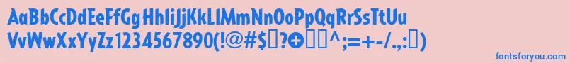 Impactall Font – Blue Fonts on Pink Background