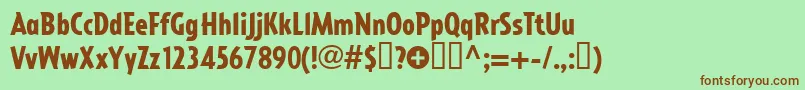 Impactall Font – Brown Fonts on Green Background