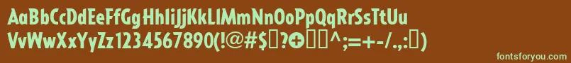 Czcionka Impactall – zielone czcionki na brązowym tle