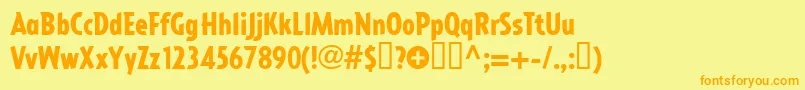 Impactall Font – Orange Fonts on Yellow Background