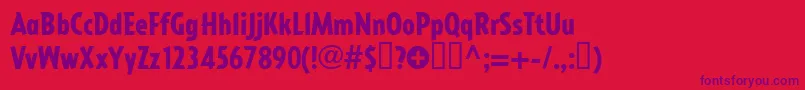 フォントImpactall – 赤い背景に紫のフォント