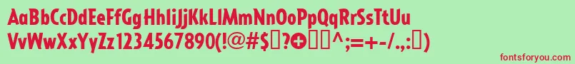 Impactall Font – Red Fonts on Green Background