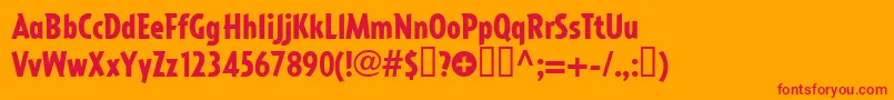 Impactall Font – Red Fonts on Orange Background