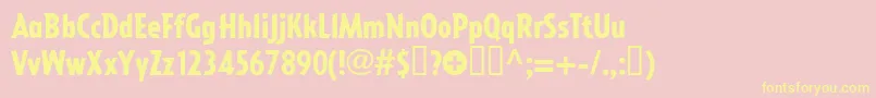 Impactall Font – Yellow Fonts on Pink Background