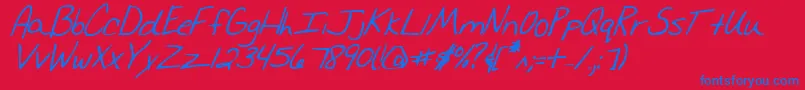 Merrichrisbi Font – Blue Fonts on Red Background