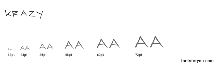Размеры шрифта Krazy