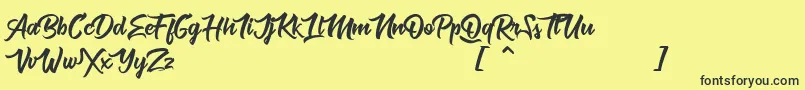 MuskatersPersonalUse Font – Black Fonts on Yellow Background