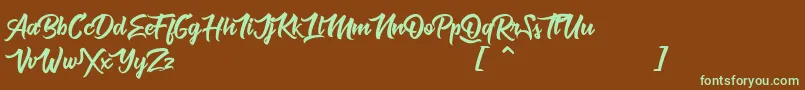 MuskatersPersonalUse Font – Green Fonts on Brown Background