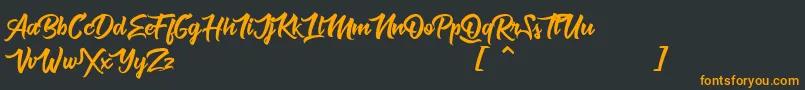 MuskatersPersonalUse Font – Orange Fonts on Black Background