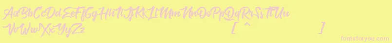 MuskatersPersonalUse Font – Pink Fonts on Yellow Background