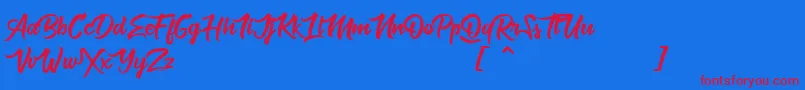 MuskatersPersonalUse Font – Red Fonts on Blue Background