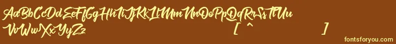 MuskatersPersonalUse Font – Yellow Fonts on Brown Background