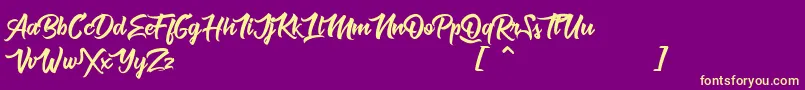 MuskatersPersonalUse Font – Yellow Fonts on Purple Background