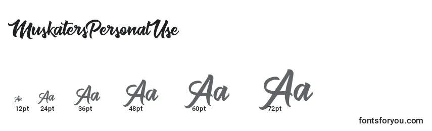MuskatersPersonalUse Font Sizes