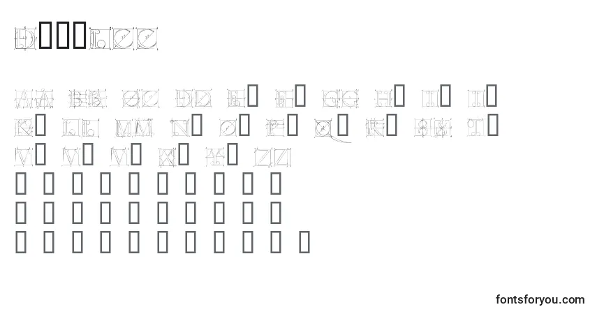 Czcionka Duerlcc – alfabet, cyfry, specjalne znaki
