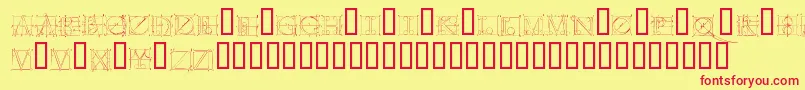 Duerlcc Font – Red Fonts on Yellow Background