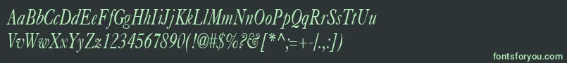 Шрифт CasquecondensedItalic – зелёные шрифты на чёрном фоне