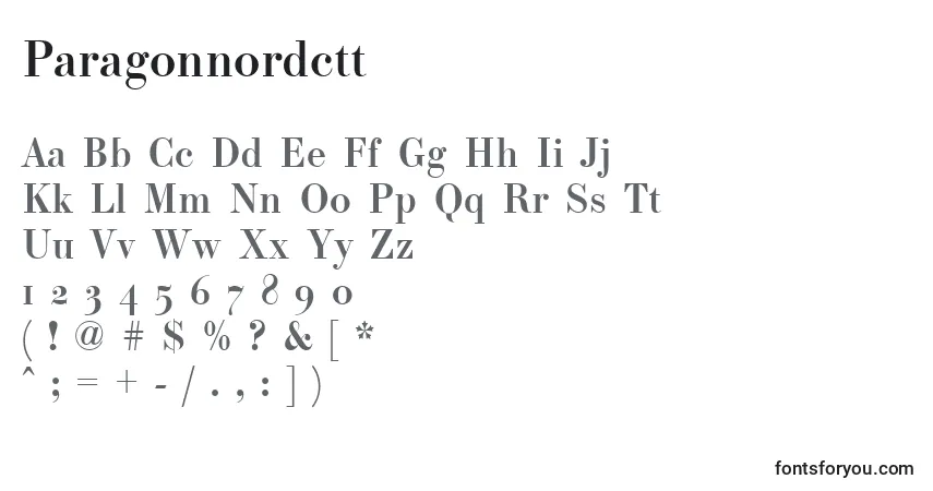 Paragonnordctt-fontti – aakkoset, numerot, erikoismerkit