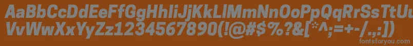 Lisätietoja CooperhewittHeavyitalic-fontista CooperhewittHeavyitalic-fontti – harmaat kirjasimet ruskealla taustalla