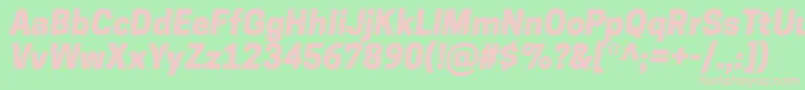 CooperhewittHeavyitalic Font – Pink Fonts on Green Background