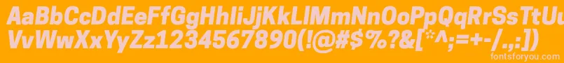 Fonte CooperhewittHeavyitalic – fontes rosa em um fundo laranja