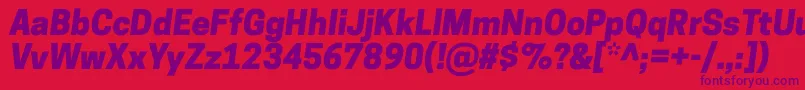 フォントCooperhewittHeavyitalic – 赤い背景に紫のフォント