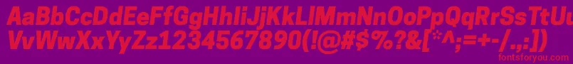 Шрифт CooperhewittHeavyitalic – красные шрифты на фиолетовом фоне