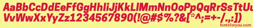 Więcej informacji o czcionce CooperhewittHeavyitalic Czcionka CooperhewittHeavyitalic – czerwone czcionki na żółtym tle