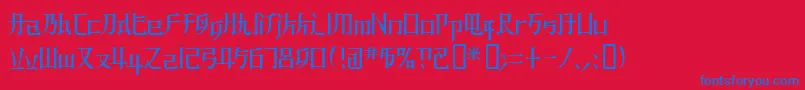 Kzbladerunner1 Font – Blue Fonts on Red Background