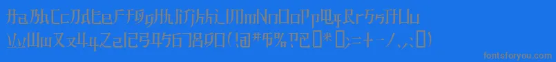 Kzbladerunner1 Font – Gray Fonts on Blue Background