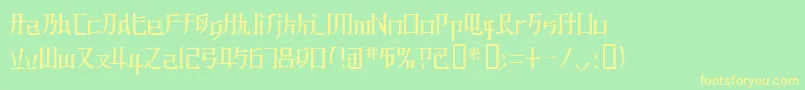 Lisätietoja Kzbladerunner1-fontista Kzbladerunner1-fontti – keltaiset fontit vihreällä taustalla
