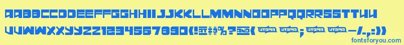 Leningrad Font – Blue Fonts on Yellow Background
