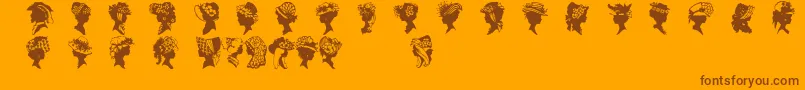 Wwfancyhats Font – Brown Fonts on Orange Background