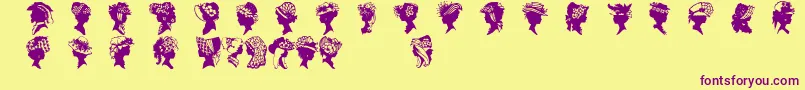 Wwfancyhats Font – Purple Fonts on Yellow Background