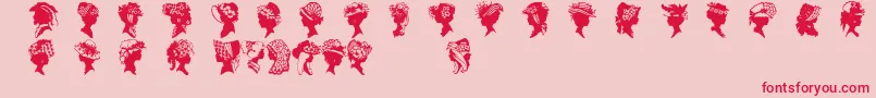 フォントWwfancyhats – ピンクの背景に赤い文字