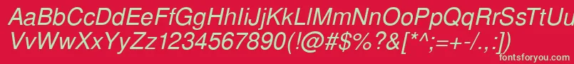 SansPsItalic Font – Green Fonts on Red Background