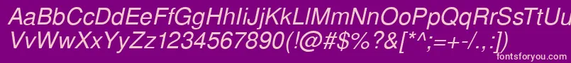 SansPsItalic Font – Pink Fonts on Purple Background