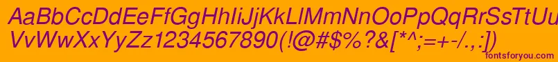 SansPsItalic Font – Purple Fonts on Orange Background