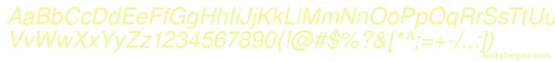 SansPsItalic Font – Yellow Fonts on White Background